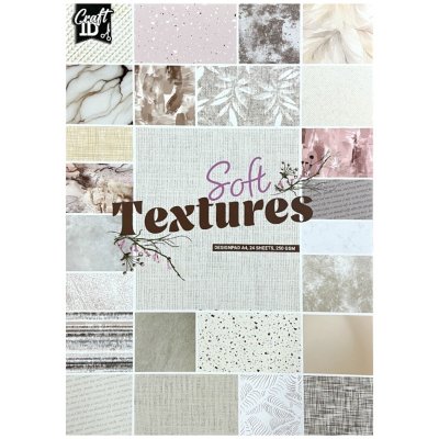 Creative Craft Group Sada oboustranných papírů Soft Textures 250 g/m2 24 ks A4 – Sleviste.cz