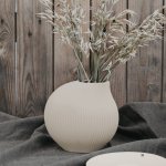 Keramická váza Lerbäck Beige 16 cm Storefactory Scandinavia – Zboží Dáma