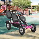 Goleto Dětská šlapací motokára 2 místná růžová – Sleviste.cz