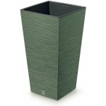 Prosperplast Květináč FURU SQUARE 24 cm zemitě zelený – Zboží Mobilmania
