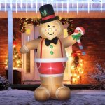 Outsunny Nafukovací vánoční perníček s LED osvětlením | 238 cm – Hledejceny.cz