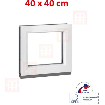 OKNA HNED Plastové okno 40x40 cm (400x400 mm) bílé fixní (neotvíravé)