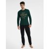 Pánské pyžamo Henderson 40952-79X Impress pánské pyžamo dlouhé tm.zeleno černé