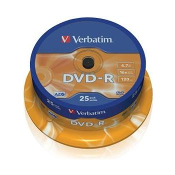 Verbatim DVD-R 4,7GB 16x, AZO, printable, spindle, 25ks (43538)