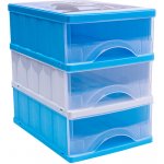 OKT Frozen Sada plastových šuplíků A5 3 ks modrý průhledný 25 x 18 x 25 cm – Hledejceny.cz