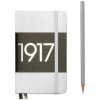 Poznámkový blok Hardcover 187 Numbered Pages Notebook Pocket A6 Ruled silver