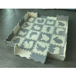 KIK Kontrastní pěnové puzzle 30 x 30 cm 36 ks šedá krémová – Sleviste.cz