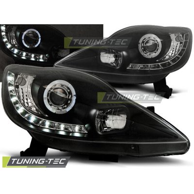 Tuning-Tec Přední čirá LED světla Peugeot 107 (2005 - 2011) - černé - Angel Eyes – Hledejceny.cz