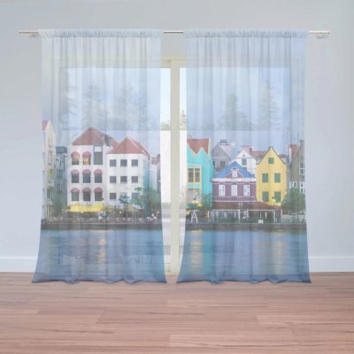 Záclony Domky u moře: 2 ks - 150x250 cm - Sablio – Hledejceny.cz