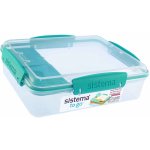 Sistema krabička na svačinu To Go se 3 oddíly 975 ml minty teal – Zboží Dáma