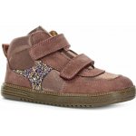 Froddo dívčí celoroční kožené kotníkové barefoot boty Loop High-Tops Pink/gold – Zboží Dáma