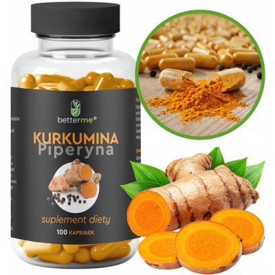 BetterMe Kurkumina 95% s piperinem 100 veganských kapslí – Hledejceny.cz