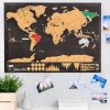 Nástěnné mapy Stírací mapa světa deluxe černá 82 x 59 cm