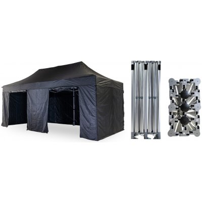 TENTino BIG HEXAGON EXTREME EXTRA HIGH ROOF 4x8 m11A - ČERNÁ – Hledejceny.cz