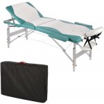Mucola masážní stůl 3 zónová masážní lavice skládací kosmetický stůl masážní stůl mobilní terapeutický stůl hliníkový rám bílá / tyrkysová – Zbozi.Blesk.cz