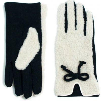 Art of Polo rukavice s kožíškem černo-bílý – Zboží Mobilmania