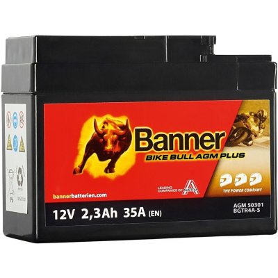 Baterie AGM PLUS 12V, BGTR4A-S, 2,3Ah, 35A, BANNER Bike Bull AGM PLUS 112x48x85 | Zboží Auto