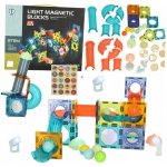 KIK KX5144_2 Svítící magnetická kuličková dráha 49 ks – Zboží Mobilmania