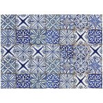 Crearreda samolepicí dekorace hliníková do kuchyně za sporák Bellacasa Modré obklady 67215 / Hliníková dekorace Blue Azulejos (47 x 65 cm) – Sleviste.cz