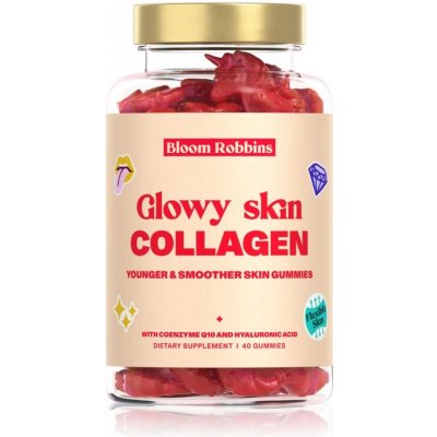 Bloom Robbins Glowy Skin COLLAGEN žvýkací pastilky gumíky, jednorožci 40 ks