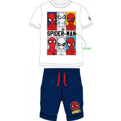 E plus M chlapecký bavlněný letní set / souprava Spiderman Marvel bílý