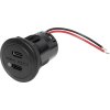 ProCar Power USB-C dvojitá zásuvka PD/QC EV s LED max. 2x 30 W. Proudová zatížitelnost (max.)=3 A 12 nebo 24 V/DC