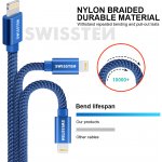 SWISSTEN TEXTILE datový kabel USB - Lightning 1.2m – Zboží Mobilmania