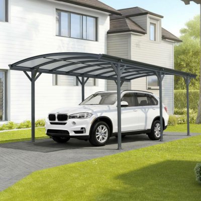 BestBerg Přístřešek na auto BBCP-CP8 17,3 m² 576 x 300 x 219 cm antracit/šedá – Zboží Mobilmania