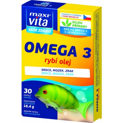 MaxiVita Omega3 rybí olej 30 kapslí – Zboží Mobilmania