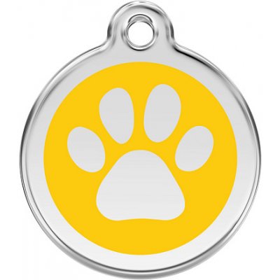 Red Dingo známka Paw Print Yellow Tlapka žlutá S 20 mm – Zboží Dáma