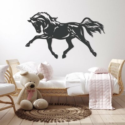 Dřevěný obraz na zeď - Divoký kůň – Zboží Mobilmania