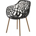 Fast Hliníkové jídelní křeslo Forest, 56x56x80 cm, nohy iroko, hliník metallic grey – Hledejceny.cz