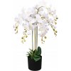 Květina Umělá rostlina orchidej s květináčem 75 cm bílá