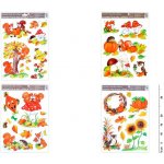 Anděl Okenní fólie ručně malovaný podzim sovy, veverky, lišky 946 Typ 1 Slunečnice 37 x 26 cm – Zboží Dáma