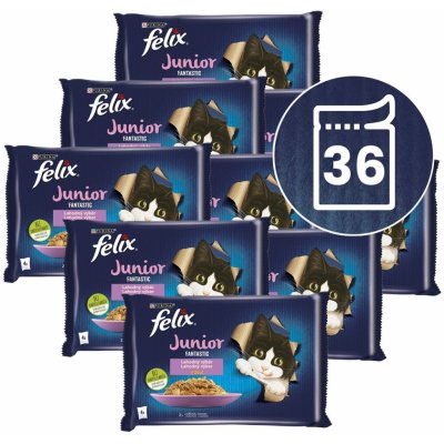 Felix Junior Fantastic lahodný výběr v želé 36 x 85 g