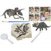 Živá vzdělávací sada Mikro Trading Dinosaurus 12cm a zkamenělina v sádře s dlátem lupou a štětcem