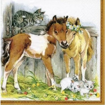 Ubrousek 33x33cm Hříbata – HobbyKompas.cz