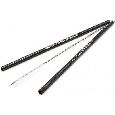 Ecoffee Cup Ocelová brčka s kartáčkem 2 ks černá – Zboží Dáma