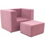 Fimex Dětské křesílko + taburet Matt růžové – Zboží Dáma