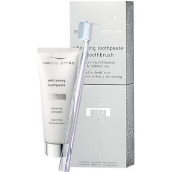 Swiss Smile Whitening Toothpaste 75 ml + Medium-Soft Toothbrush Transparent 1 pc dárková sada