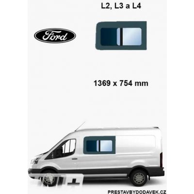 Boční levé posuvné okno L2, L3 a L4 | Ford Transit MK8 V363 | Zboží Auto