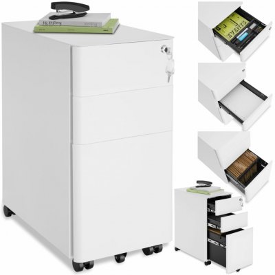 TecTake GmbH 405235 pojízdná kartotéka parvus bílá – Sleviste.cz