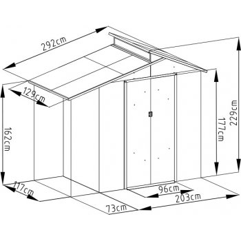 IWHome Hera Z-A s přístřeškem 3,78 m² antracit IWH-10230008