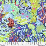 Bavlněná látka moře modrá | Tula Pink – Floral Reef – Marine – Zboží Dáma