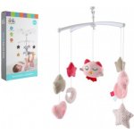 Teddies Kolotoč se sovičkou nad postýlku plast s natahovacím hrajícím strojkem růžový v krabici 19x33x5,5cm – Zboží Dáma
