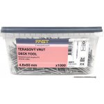 Vruty terasové FAST Decking Screw 4,8x60 Nerez A4, TX15, vč. prodlouženého bitu (1000 ks)