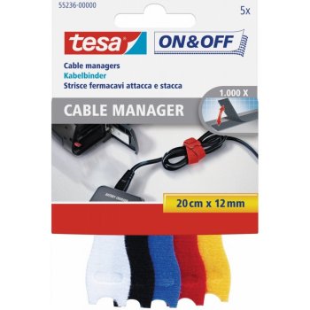 Tesa Správce kabelů - malý, 5ks, různé barvy, 12mm x 200mm (55236-00000-01)