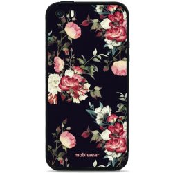 Pouzdro Mobiwear Glossy Apple iPhone SE - G040G - Růže na černé