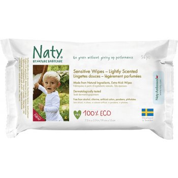 Naty Nature Babycare Eco Sensitive parfemované vlhčené ubrousky 56 ks od 54  Kč - Heureka.cz