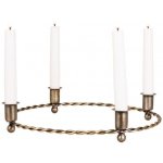 Strömshaga Kovový adventní svícen Estelle Round Antique Brass, měděná barva, kov – Hledejceny.cz